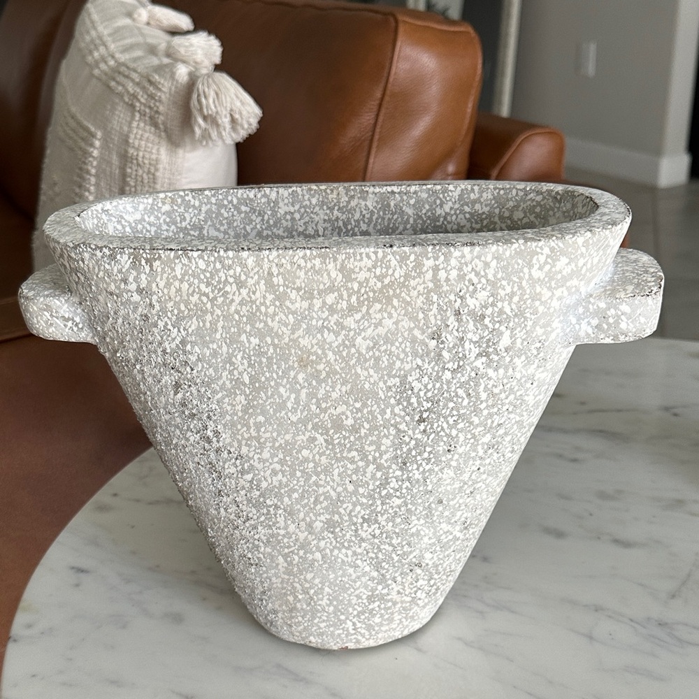 Studio McGee Threshold Textured White/Grey Planter Vase